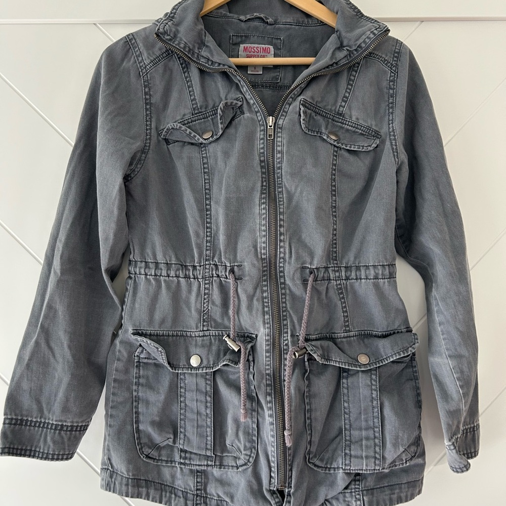 Mossimo Supply Co. Women's Charcoal Utility Jacket with Hood